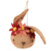 Cotton Bunny Doll Head With Flower Crown Hanging Ornament - 4 Inch from Primitives by Kathy