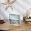 Decorative Wooden Block Sign Decor - Striped Beach Chairs Oceanside 4x4 from Primitives by Kathy