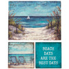 Set of 3 Beach Themed Decorative Wooden Refrigerator Magnets - Best Days from Primitives by Kathy