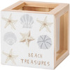Double Sided Decorative Wooden Seashell Holder Box - Beach Treasures Memories Forever from Primitives by Kathy