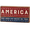 Patriotic Decorative Wooden Box Sign Wall Decor - America - God Shed His Grace On Thee from Primitives by Kathy