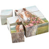 Wooden Block Puzzle - Farmhouse Animals & Spring Flower Wreath - 9 Blocks from Primitives by Kathy