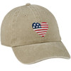 Patriotic Adjustable Cotton Baseball Cap - Heart Shaped American Flag -I Love USA from Primitives by Kathy