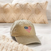 Patriotic Adjustable Cotton Baseball Cap - Heart Shaped American Flag -I Love USA from Primitives by Kathy