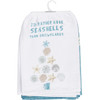 Set of 2 Cotton Kitchen Dish Towels - I'd Rather Have Seashells Than Snowflakes 28x28 - Beach Collection from Primitives by Kathy