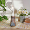 Decorative Wooden Candle Holder - Ribbed Cone Shape - 5 Inch from Primitives by Kathy