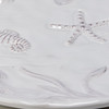 Decorative White Glaze Dinner Plater - Embossed Sealife Design - 10.75 In - Beach Collection from Primitives by Kathy