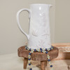 White Glaze Ceramic Pitcher - Embossed Sea Life Design - Beach Collection from Primitives by Kathy