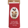 Red Cotton Kitchen Dish Towel - A Cow Pig Chicken Walk Into A BBQ 18x28 from Primitives by Kathy