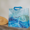 Double Sided Reusable Market Tote Bag - Seagull & Cresting Ocean - Beach Collection from Primitives by Kathy