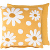 Decorative Cotton Throw Pillow - Yellow With Daisy Flowers Print 12x12 from Primitives by Kathy