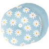 Decorative Round Cotton Throw Pillow - Daisy Flower Print Design 10 Inch Diameter from Primitives by Kathy