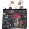 Double Sided Woodland Mouse With Spring Florals & Mushroom Zipper Wallet from Primitives by Kathy