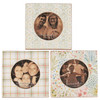 Set of 3 Decorative Wooden Refrigerator Magnet Photo Holders - Floral Print Design from Primitives by Kathy
