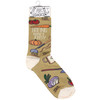Colorfully Printed Cotton Novelty Socks - Hoeing Ain't Easy - Garden Themed from Primitives by Kathy