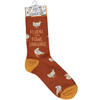 Colorfully Printed Cotton Novelty Socks - Fluent In Fowl Language - Homestead Collection from Primitives by Kathy