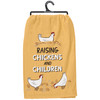 Cotton Kitchen Dish Towel - Raising Chickens & Children 28x28 - Homestead Collection from Primitives by Kathy