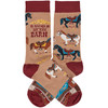 Colorfully Printed Cotton Novelty Socks - I'd Rather Be At The Barn - Western Horses Themed from Primitives by Kathy