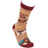 Colorfully Printed Cotton Novelty Socks - I'd Rather Be At The Barn - Western Horses Themed from Primitives by Kathy