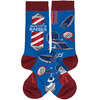 Colorfully Printed Cotton Novelty Socks - Awesome Barber from Primitives by Kathy