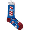 Colorfully Printed Cotton Novelty Socks - Awesome Barber from Primitives by Kathy