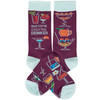 Colorfully Printed Cotton Novelty Socks - Awesome Cocktail Drinker from Primitives by Kathy