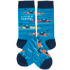 Colorfully Printed Cotton Novelty Socks - Rather Be Yaking - Kayak Themed from Primitives by Kathy