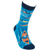 Colorfully Printed Cotton Novelty Socks - Rather Be Yaking - Kayak Themed from Primitives by Kathy