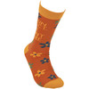 Colorfully Printed Cotton Novelty Socks - Fun Fact I Don't Care from Primitives by Kathy