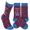 Colorfully Printed Cotton Novelty Socks - Single & Ready To Mingle from Primitives by Kathy
