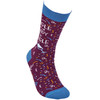 Colorfully Printed Cotton Novelty Socks - Single & Ready To Mingle from Primitives by Kathy