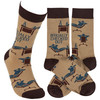 Colorfully Printed Cotton Novelty Socks - Officially Checked Out from Primitives by Kathy