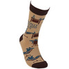 Colorfully Printed Cotton Novelty Socks - Officially Checked Out from Primitives by Kathy