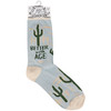 Colorfully Printed Cotton Novelty Socks - Better With Age - Cactus Print Design from Primitives by Kathy