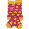 Colorfully Printed Cotton Novelty Socks - These Are My Happy Socks - Smiley Face from Primitives by Kathy