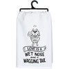 Dog Lover Cotton Kitchen Dish Towel - Love Is A Wet Nose & Wagging Tail 28x28 from Primitives by Kathy