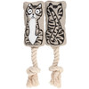 Double Sided Cotton & Rope Dog Chew Fetch Toy - Cat Print Design from Primitives by Kathy