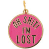 Hard Enamel Dog Collar Charm - Oh Shit I'm Lost from Primitives by Kathy