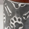 Set of 2 Galvanized Metal Dog Treat Canisters - Paw Prints & Bone Design from Primitives by Kathy