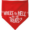 Dog Lover Red & White Where Are My Treats Reversible Pet Bandana 16x16 from Primitives by Kathy