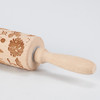 Large Wooden Rolling Pin - Embossed Winter Greenery Design - 17 Inch from Primitives by Kathy