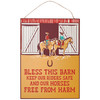 Decorative Hanging Wooden Sign Decor - Bless This Barn Riders & Horses - 13.25 Inch - Western Collection from Primitives by Kathy