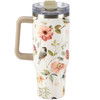 Large Stainless Steel Travel Mug Thermos With Lid - Chickadees & Spring Flowers 40 Oz from Primitives by Kathy