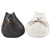 Cat Lover Set of 2 Decorative Wooden Kitten Figurines - Black & White - Wire Whiskers from Primitives by Kathy