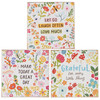 Set of 3 Decorative Wooden Refrigerator Magnets - Greatful Laugh Great Day - Colorful Floral Design from Primitives by Kathy