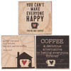 Coffee Lover Set of 3 Humorous Wooden Refrigerator Magnets from Primitives by Kathy
