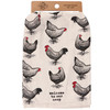 Cotton Linen Kitchen Dish Towel - Welcome To Our Coop - Farmhouse Chickens 28x28 from Primitives by Kathy