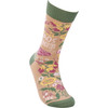 Colorfully Printed Cotton Novelty Socks - Chaos Coordinator - Floral Pattern from Primitives by Kathy