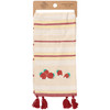 Cotton Linen Kitchen Towel - Strawberries - Striped Design 20x26 - Homestead Collection from Primitives by Kathy