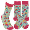 Colorfully Printed Cotton Novelty Socks - Floral Print Design from Primitives by Kathy